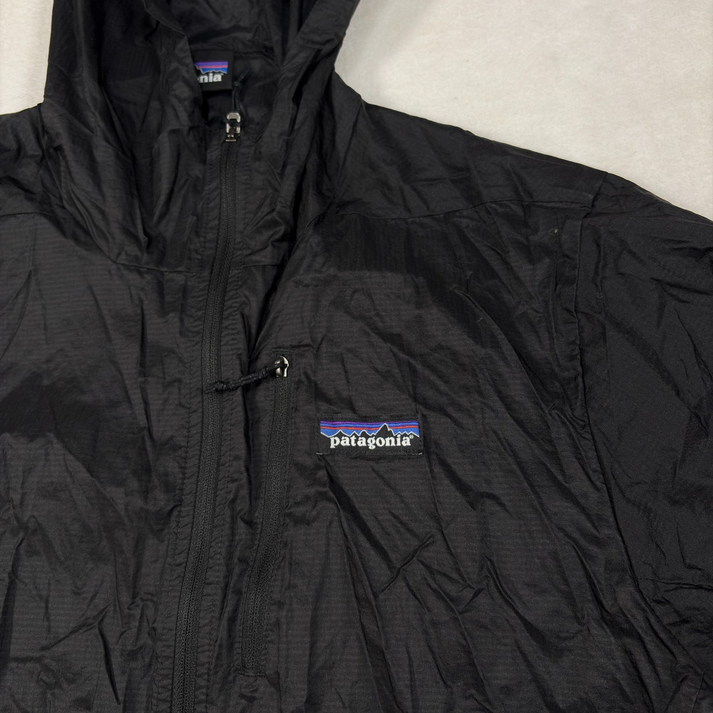 Patagonia Houdini Hooded Windbreaker Packable Ripstop Jacket Black Mens M - Picture 6 of 16